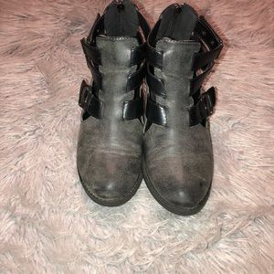 Gray booties